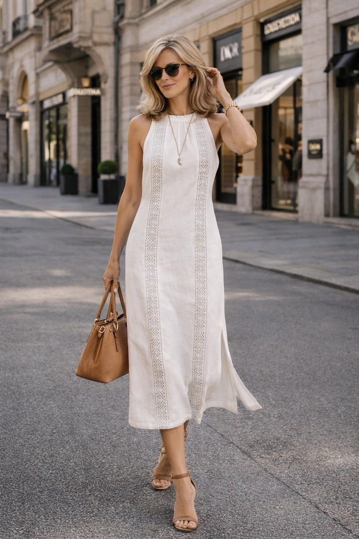Johanna – Ärmelloses Midikleid mit Spitzendetails